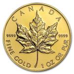 Canadian Gold Maple Leaf Coin - 1 oz .9999 Fine