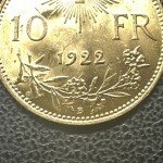 1922 Switzerland 10 Francs Helvetia Gold Coin