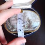 French Enamel Hand-Painted 14k Gold Brooch