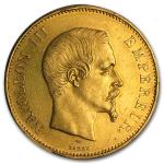 1855-1859 France Gold 100 Francs Napoleon III
