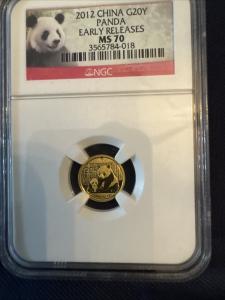 2012 China Gold G20Y Panda Coin MS-70