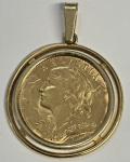 1930-B Swiss 20 Francs Helvetia Gold Coin Pendant