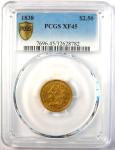 1838 Classic Gold Quarter Eagle $2.50 Coin
