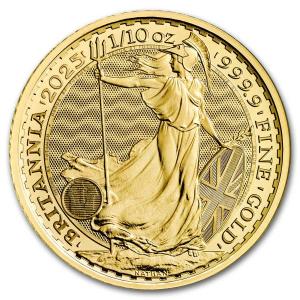 2025 Great Britain 1/10 oz Gold Britannia Coin