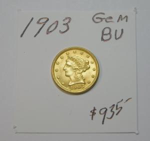 1903 $2.50 Gold Liberty Coin with Vibrant Luster