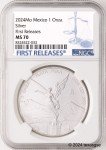 2024 1oz Silver Mexican Libertad Coin NGC MS70