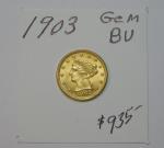 1903 $2.50 Gold Liberty Coin with Vibrant Luster