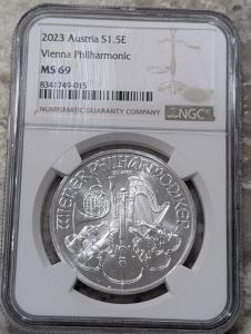 2023 Austria Vienna Philharmonic 1 oz Silver Coin