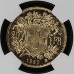 1930-B Switzerland Gold 20 Francs NGC MS65