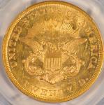 1863 $20 Liberty Double Eagle Gold Coin AU-58