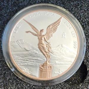 2024 Mexico Libertad Red Gold 1oz Silver Coin