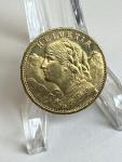 1914 B Swiss Gold 20 Francs Coin 0.1867 oz