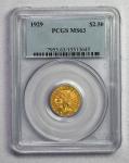 1929 Indian Gold Quarter Eagle $2.50 Coin MS63