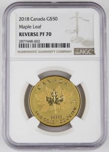 2018 Canada $50 Maple Leaf Gold Reverse Proof Coin