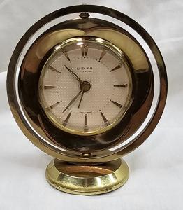 Mid-Century Brass Swiss Desk Clock