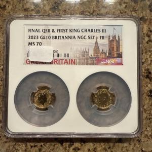 2023 QEII & King Charles III Britannia Coin Set