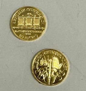 2 Gold 2025 Austria Philharmonic 1/10 oz Coins