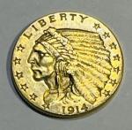 1914 Indian Head $2.50 Gold Coin - Rare Find