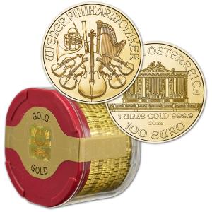 2025 Austria Gold Philharmonic 1 oz Coin Roll