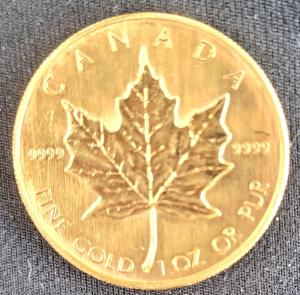 1985 $50 Canadian Maple Leaf Gold Coin 1 oz
