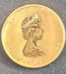 1985 $50 Canadian Maple Leaf Gold Coin 1 oz