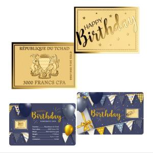 3000 Francs Gold Coin - Happy Birthday Card