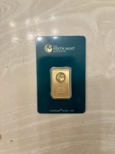 Perth Mint 10g Kangaroo Gold Bar 99.99% Pure