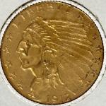 1912 Indian Head $2.50 Quarter Eagle Gold Coin