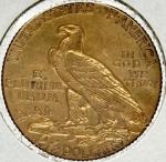 1912 Indian Head $2.50 Quarter Eagle Gold Coin