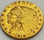 1914-D Indian Head $2.50 Gold Quarter Eagle