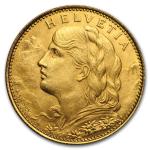 Switzerland 10 Francs Gold Coin 1911-1922