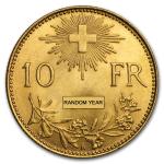 Switzerland 10 Francs Gold Coin 1911-1922
