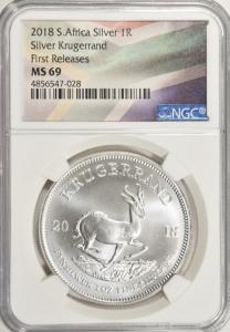2018 South Africa Silver Krugerrand NGC MS69