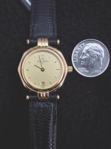 Lady's Gold Michel Herbelin Wristwatch with Lizard Band