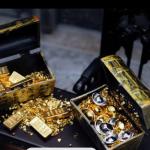 Pirate Treasure Chest with Gold Bar Coin