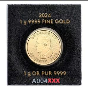 24k Gold Maple Leaf Coin in Assay Card