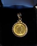 1990 Canadian Maple Leaf 1/10 Oz Gold Pendant