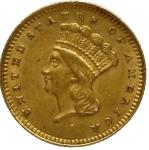 1862 Indian Princess Gold Dollar Coin