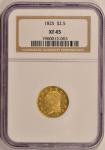 1825 Capped Head $2.50 Gold Coin NGC XF45