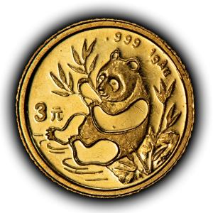 1991 China 3 Yuan Gold Panda Coin 1 Gram