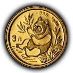 1991 China 3 Yuan Gold Panda Coin 1 Gram