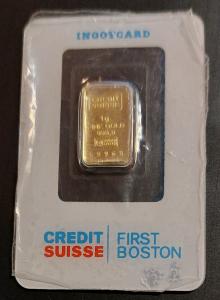 Credit Suisse 1 Gram Solid Gold Bar Ingot