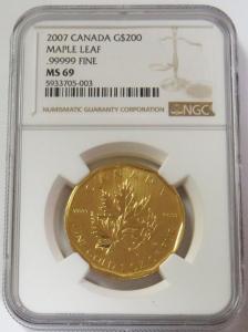 2007 Canada $200 Maple Leaf 1oz Gold Coin