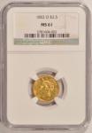 1852-O Liberty Gold Quarter-Eagle Coin NGC MS-61