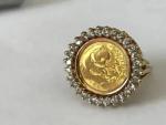 Chinese Panda Bear Coin Ring in 14k Gold