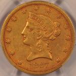 1867-S $10 Gold Liberty Eagle Coin XF45