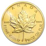 1992 Canada Gold Maple Leaf Coin 1/10 oz