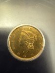 1854 Type 1 $1 Gold Coin ICG MS63
