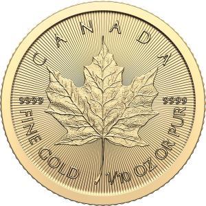 Canada Gold Maple Leaf Coin - 1/10 oz .9999 Fine