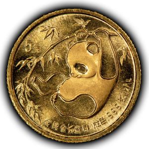 1985 China 5 Yuan Gold Panda Coin - 1/20 oz